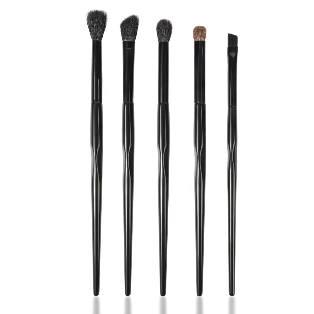Professional Eyebrows Eyeliner Eye Shadow Set 5pcs Makeup Synthetic Angle Brow Private Label Black Blending Eyeshadow Brushes