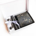 Floral Neckties With Pocket Squares Custom Men Ties and Hanky Set Casual Tie Clip Pocket Square and Cufflink Set Gift Box