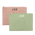 Hot Sale Linen Makeup Bag for Cosmetic Factory Costom Linen Pouch with Logo Printing Pouch Zipper Bag for Promotion