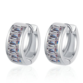 925 Silver Rectangular Special-shaped Moissanite Diamond Earing for Women Plated Pt950 High-end Precision Earrings Jewelry