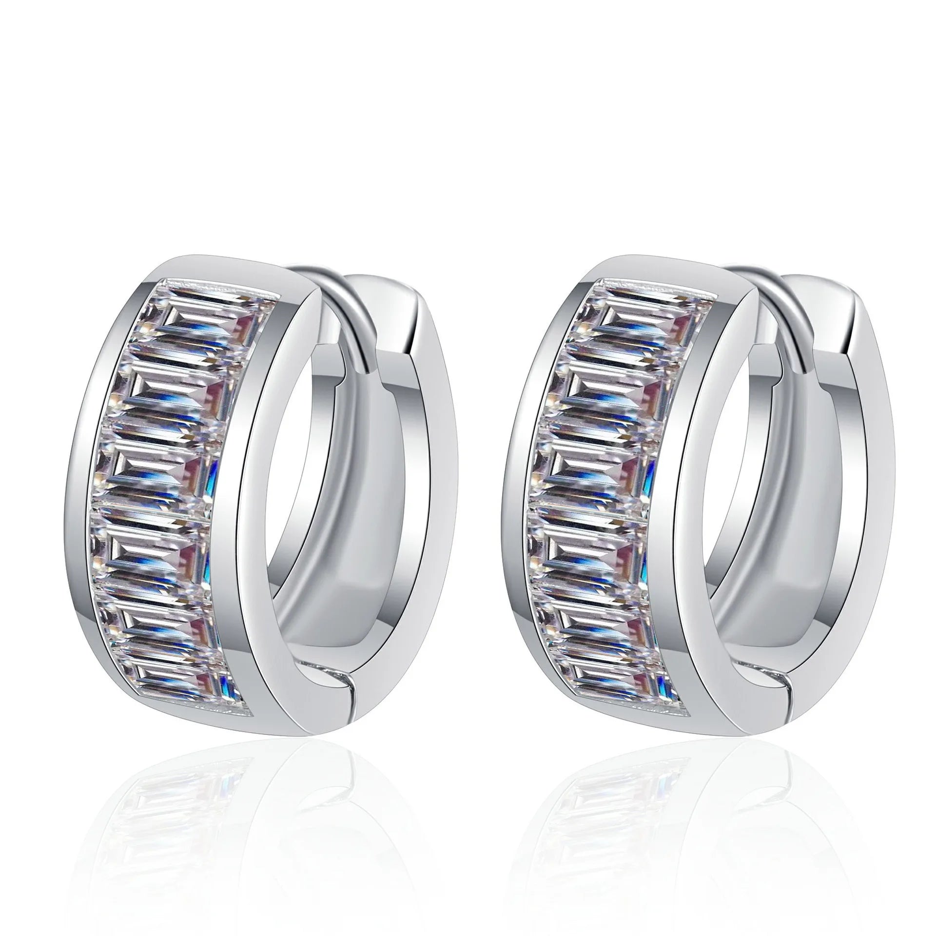 925 Silver Rectangular Special-shaped Moissanite Diamond Earing for Women Plated Pt950 High-end Precision Earrings Jewelry
