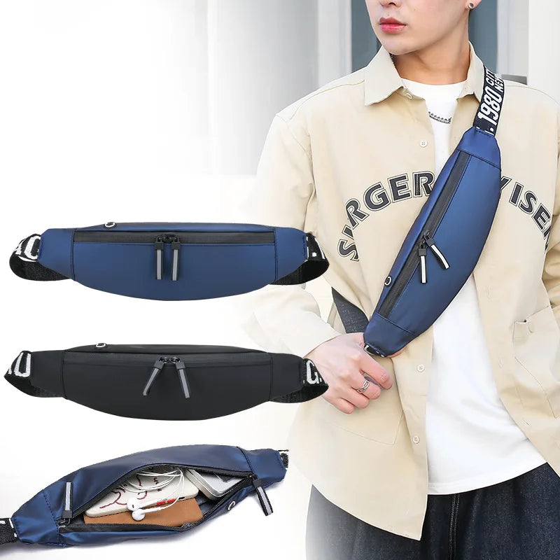 Fashion Outdoor Sports Jogging Phone Waist Belt Pack Multifunctional Expandable Oxford Crossbody Waist Bag for Men