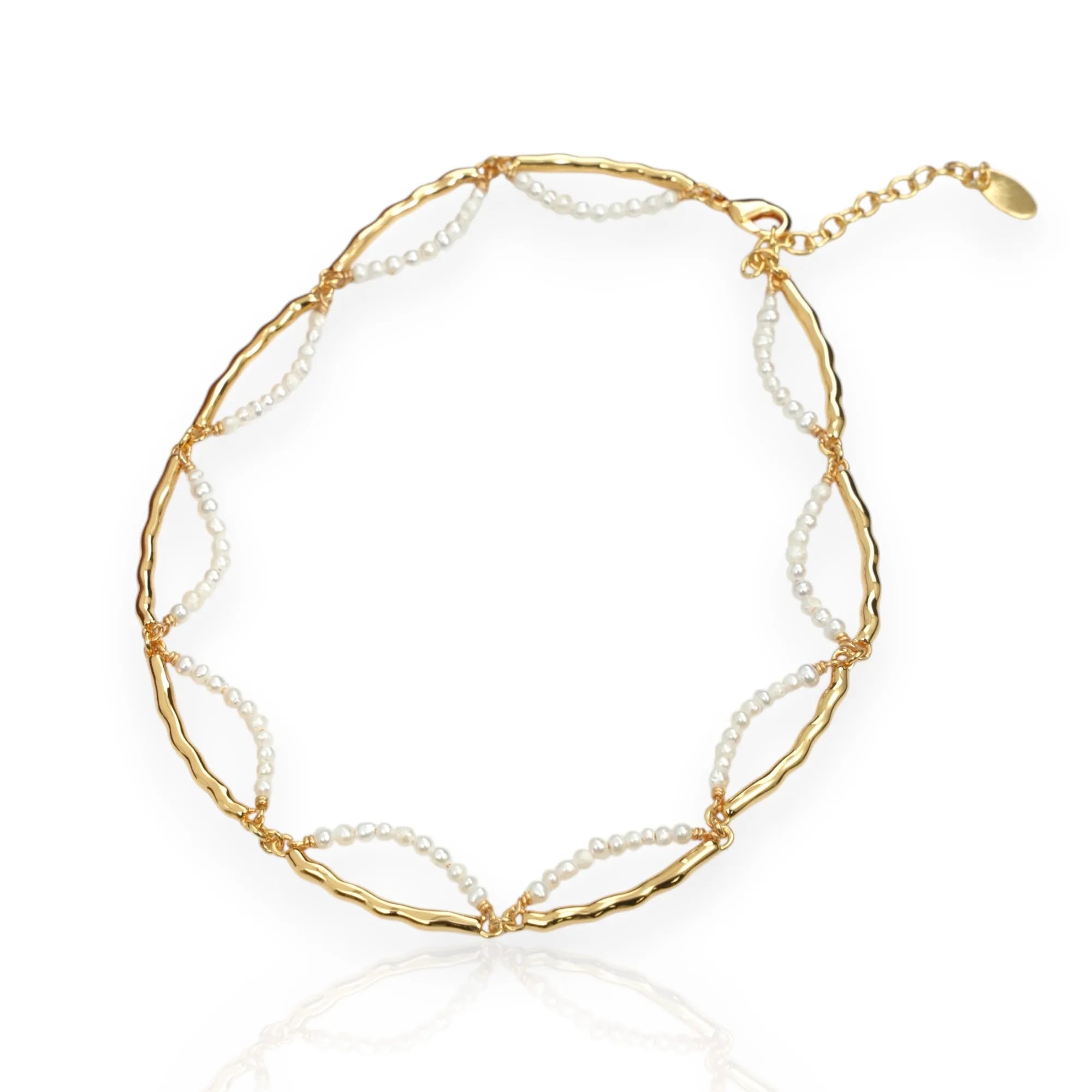 Light Luxury High Quality Real Gold Plated Brass Geometric Natural Pearl Millet Beads Romantic Women's Necklace Third Party