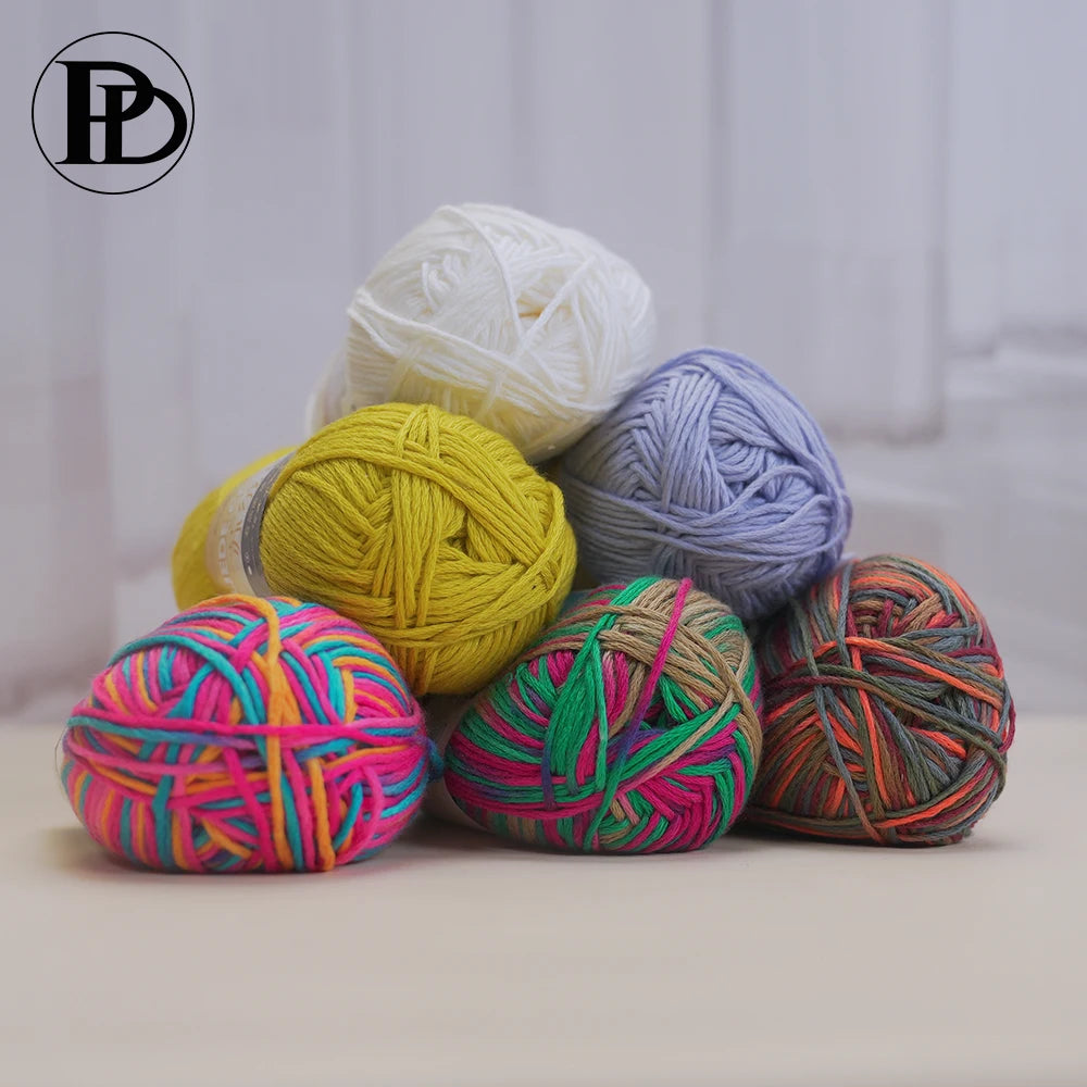 Hand Knitting Crocheting 100g 8 Ply Multicolor Cotton Acrylic Blend Yarn