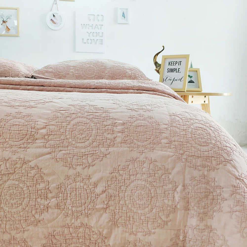 China Supply 100 Percent  Cotton Woven Summer Washed Bedspread Quilt