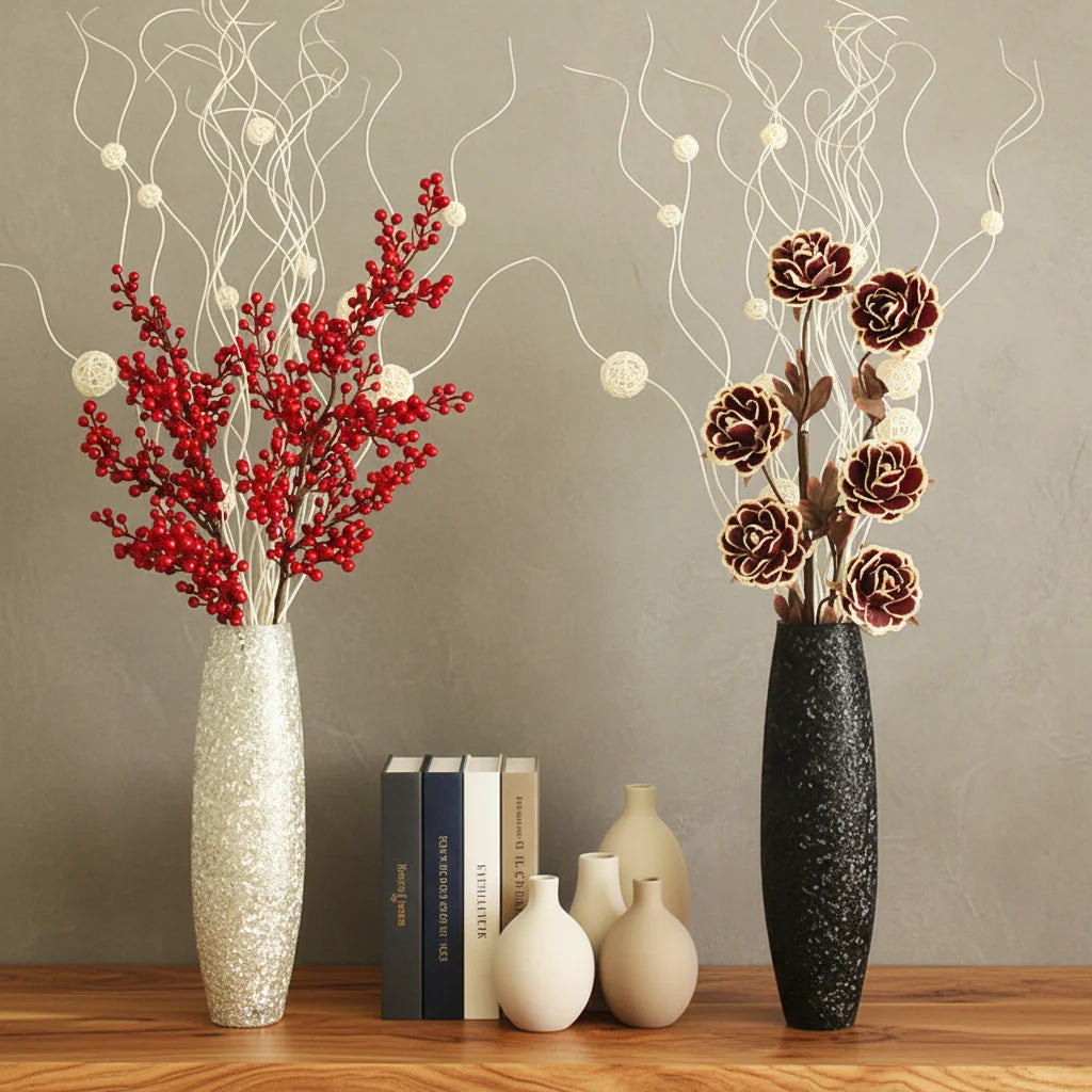European Modern Large Glass Flower Vases Tabletop Home Decor Floral Ornament Home Decoration