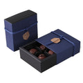 DIY Handmade Art Paper Offset Printed Matt Lamination Embossed Chocolate Packaging Folders Box with Divider