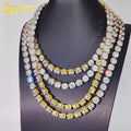 In Stock Cubic Zircon Tennis Necklace 316L Stainless Steel CZ Crystal Stones 8mm Tennis Chain Bracelets