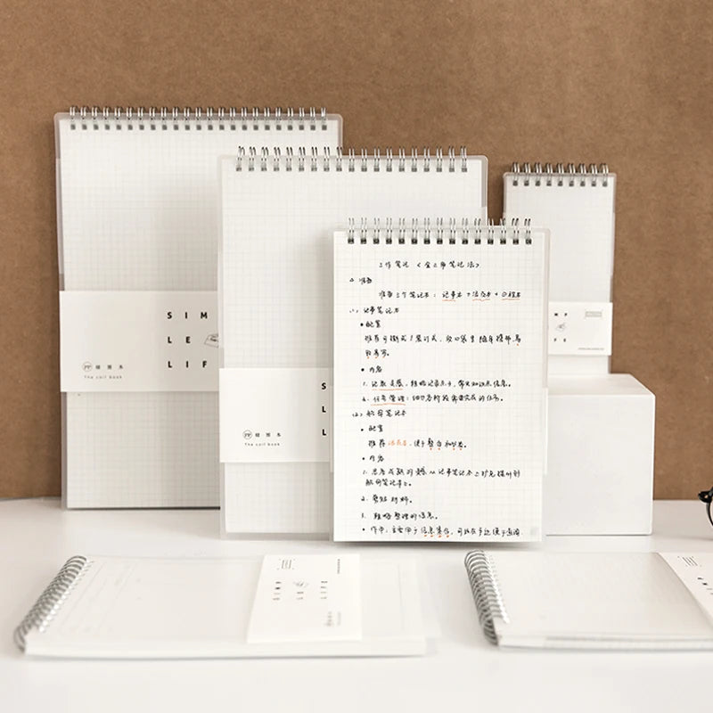 School Office Supplies A4 A5 A6 A6 B5 80 Sheets Inner Pages Rule Line PP Cover Top Spiral Notebook Notepad