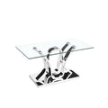 Modern square Durable Tempered Glass Coffee Table and Stainless Steel Coffee Table  Living Room Furniture