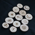 New Rune Stone Witch Divination Wooden Tool Log Runi Stone Tarot Perimeter Divination Props