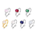 Qx Custom Gold Plated Luxury Fashion Fine Jewelry 925 Silver Zircon Rings for Women Valentine's Mother's Day Wedding Band Gift