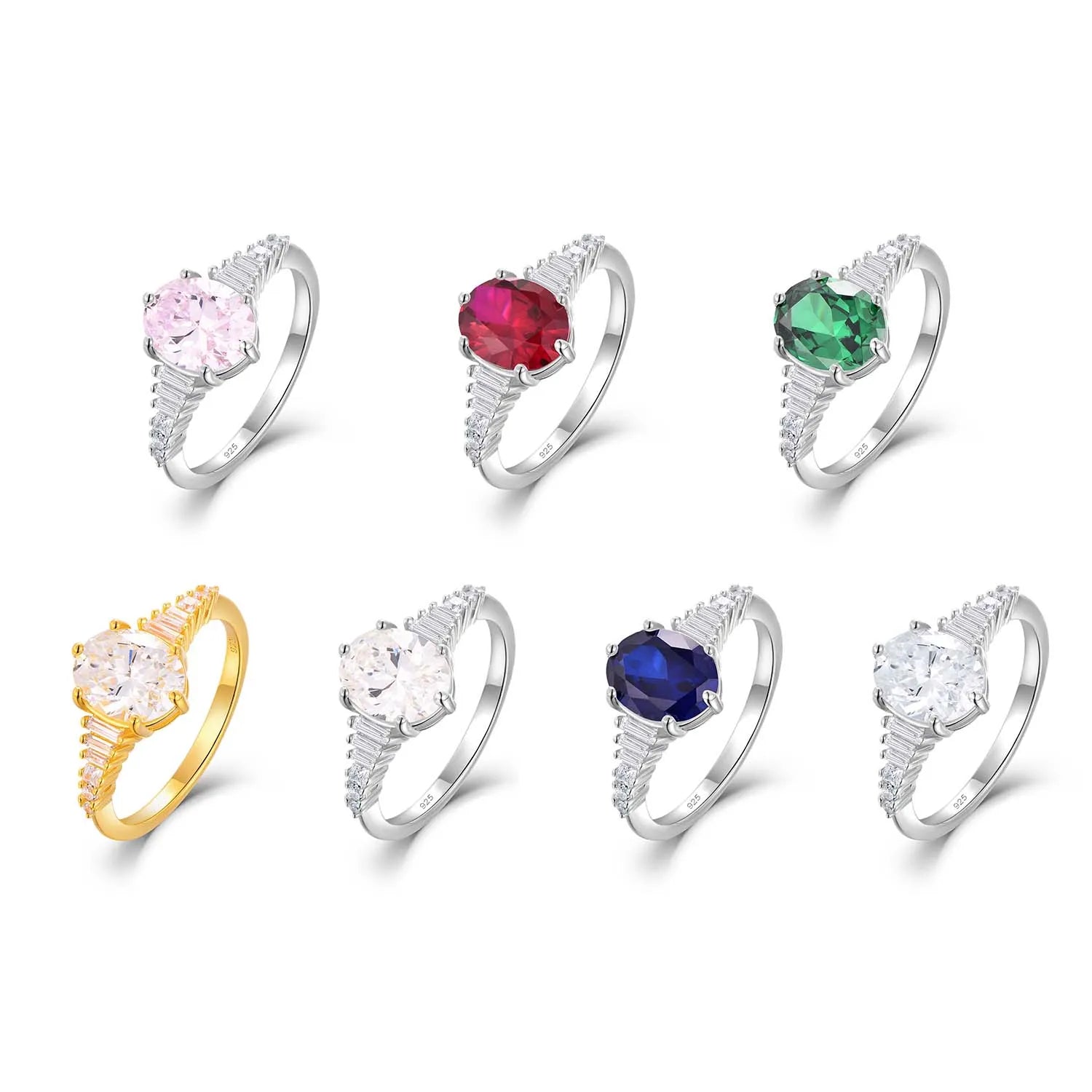 Qx Custom Gold Plated Luxury Fashion Fine Jewelry 925 Silver Zircon Rings for Women Valentine's Mother's Day Wedding Band Gift
