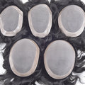 Stock 100% Virgin Human Hair Toupee Short Natural Wave Style Fine Mono PU Mens Hairpiece Wig Indian Hair Grade Model Virgin