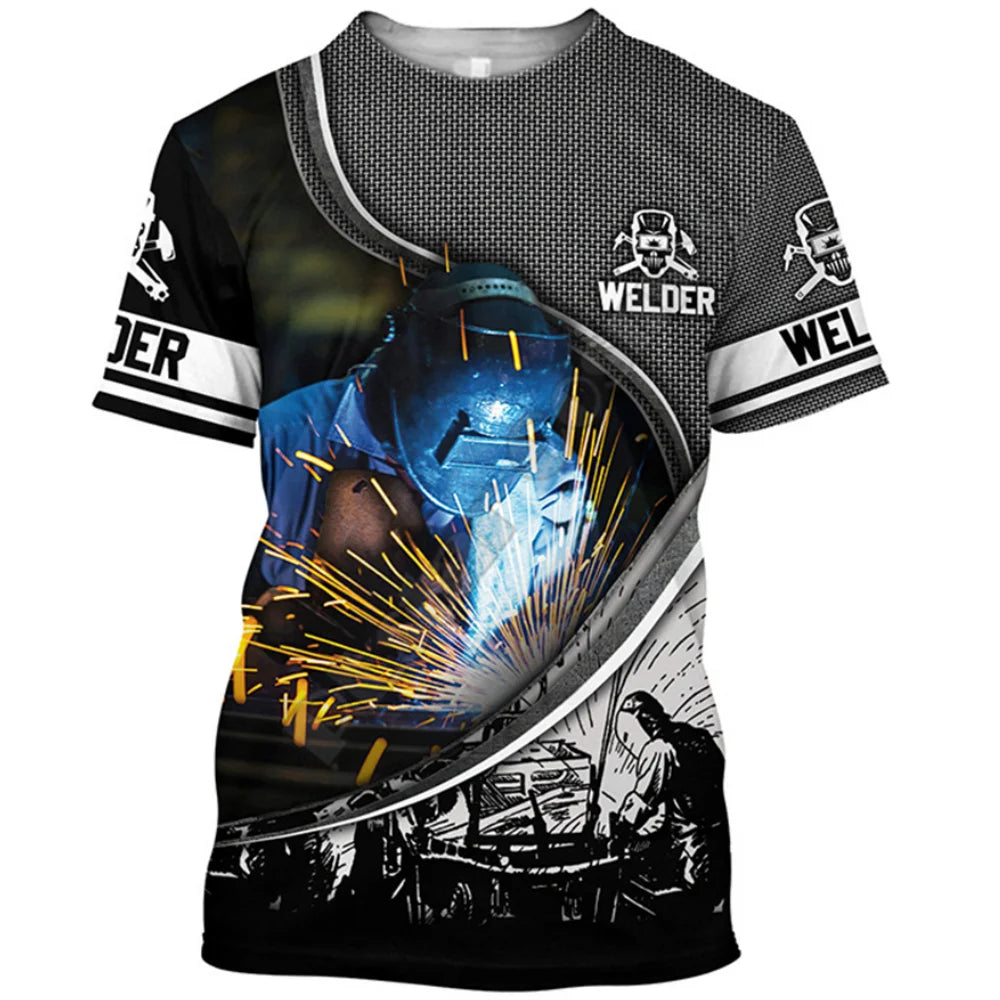 Fitspi Men's T-shirt Workwear Men Oversized Casual Short Sleeve Tees Summer Cotton Streetwear Tops Daily Pullover Wholesale