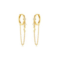 925 Sterling Silver Earrings Jewelry Geometric Moon Star Diamond Long Tassel Chain Gold Plated Hoop Earrings Women
