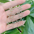 EC1793 Hot Sale CZ Baguette Paved Triple Stars Heart Dangle Drop Weeding Party Earrings for Ladies