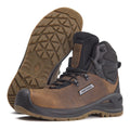 ANTENG Brown Work Boots Leather Upper Composite Toe Antistatic Anti Slip Waterproof CE ESD S1P Mining Work Boots