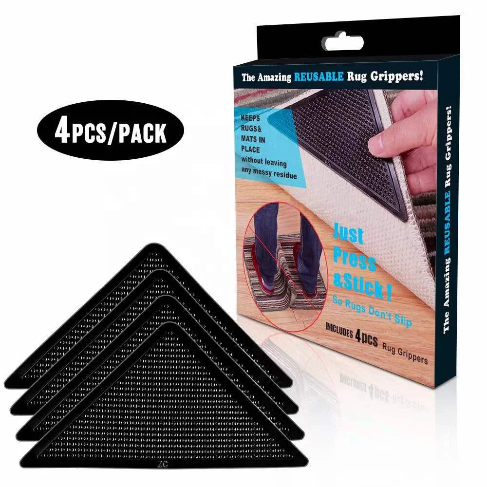 Self Adhesive Triangle Anti Curling Rug Gripper Non Slip Corner Pad for Carpet