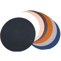 Tabletex Unique Design Round Shaped Faux Leather Placemat and Coaster  for Table Leather Table Mat Cup Coaster Set of 6