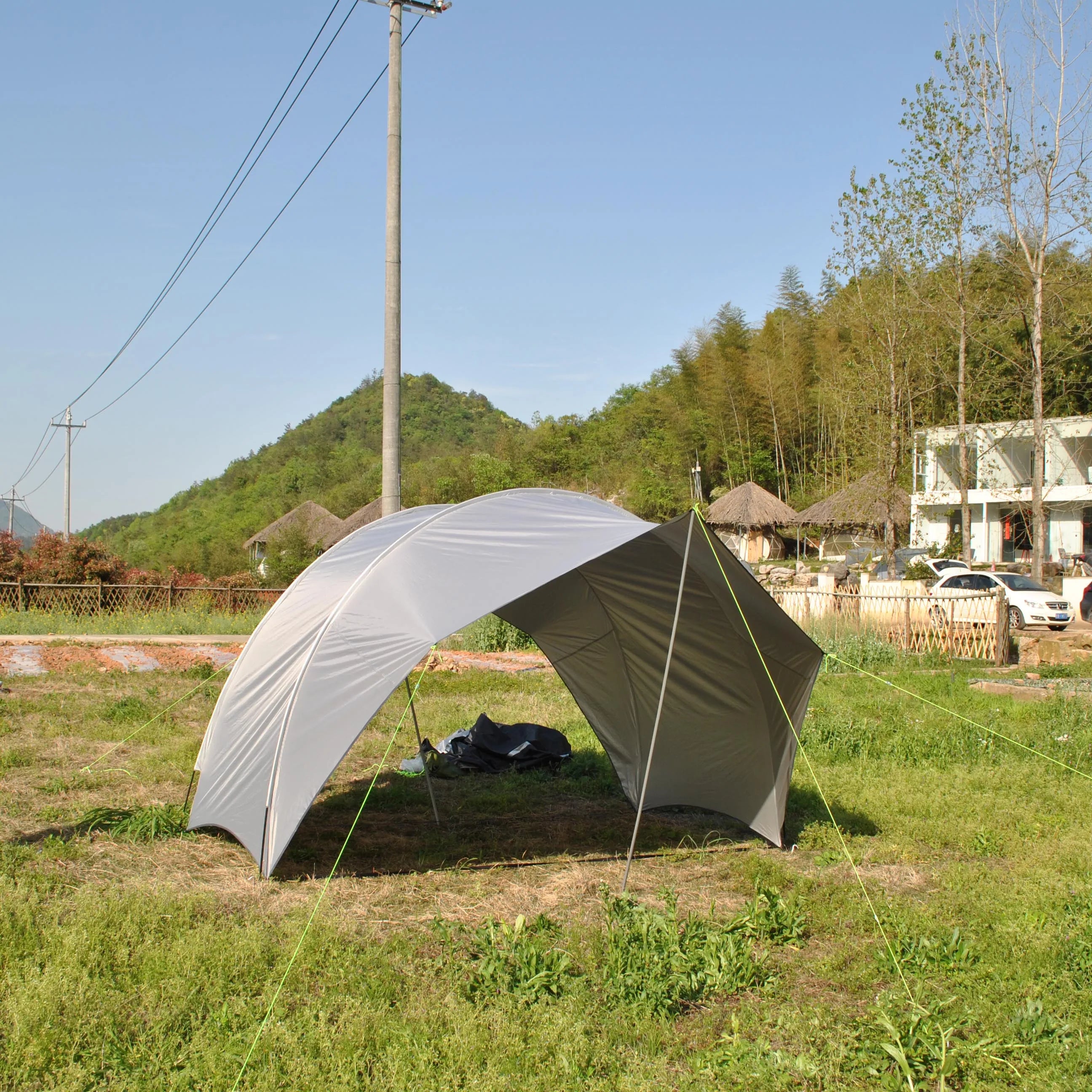 CZX-643 Egg Shell Tarp Roadhouse Camping & Overland Shelter Sun & Rain Protection Canopy Beach Tent