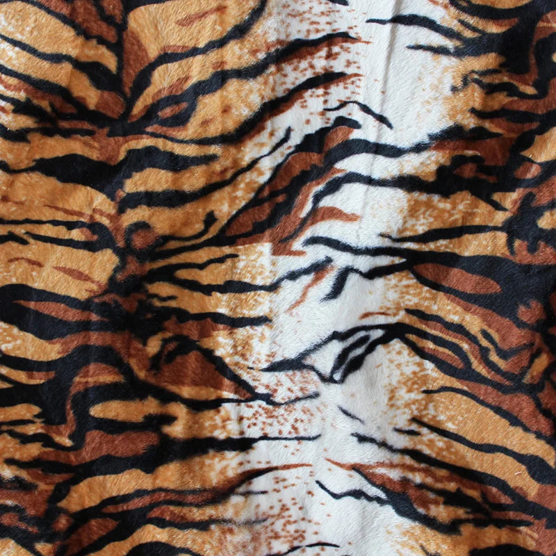 Ready Goods Free Sample Large tiger Stock Designer Upholstery Fleece Anime tiger Leopard Printed Fabric for Sofa