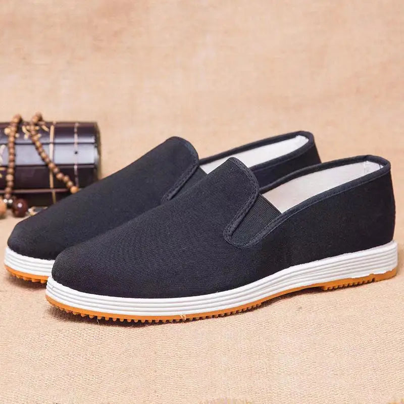 Old Beijing Cloth Shoes Spring and Autumn Work Footwear Men Flat Bottom Casual for All-purpose Breathable Shoes