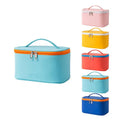 Custom Women Pu Leather Waterproof Cosmetic Bag with Zipper Custom Logo Nylon Material Letter Pattern Fashion