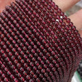 4mm Red Garnet Smooth Round Bead Strand Nature Gemstone for DIY Jewelry Making Bracelet Necklace Material