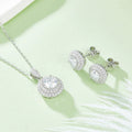 RINNTIN SMN57 SME29 Forever Classic  925 Sterling Silver Jewelry Set D Color VVS Moissanite Necklace Earrings Set for Women