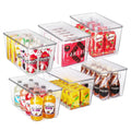 Clear Stackable Storage Bins with Lids Safe Plastic Containers with Handle for Pantry Organization