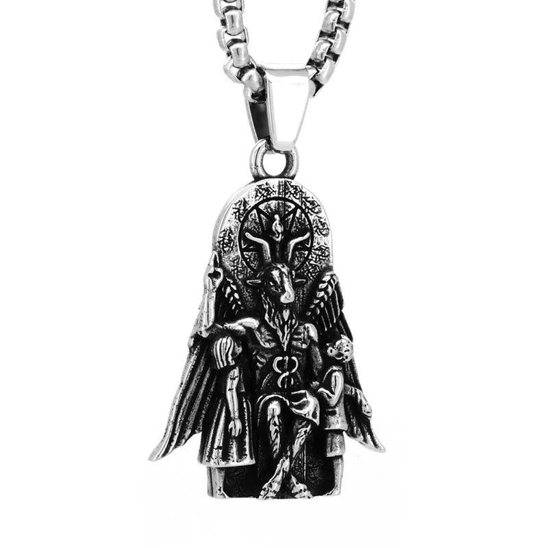 SS8-1195P New Creative Design Stainless Steel Anubis Charm Pendant Satan God Label Runes Vintage Retro Jewelry Gift for Men