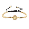 HOVANC Hot Adjustable 4MM Copper Beads 26 Letters Braided Bracelet Mirco Inlay Zircon CZ Initial Letter Charm Bracelet