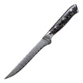 Latest Style VG10 Damascus Steel Knife High-End Kitchen 8PCS Sharp Amber Cutting Knife Chef Knife Set with Resin Handle