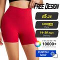 Wholesale Custom Solid Pattern High Elastic Waist Spandex/Nylon Sports Shorts Tummy Control Quick Drying Breathable Four-Way