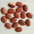 HY New Arrival Natural Raw Gold Sand Oval Cabochon 10*14mm Healing Stones Crafts
