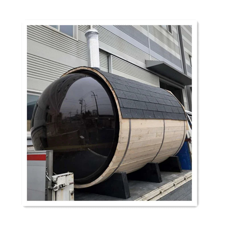Cheapest Customization MOQ 1 Hemlock Red Cedar Big Size Outdoor Glass Sauna