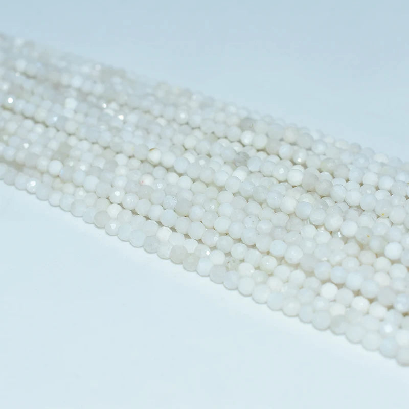 Factory Wholesale Price 100% Natural 3mm Faceted Moon Stone Loose Gemstone Beads