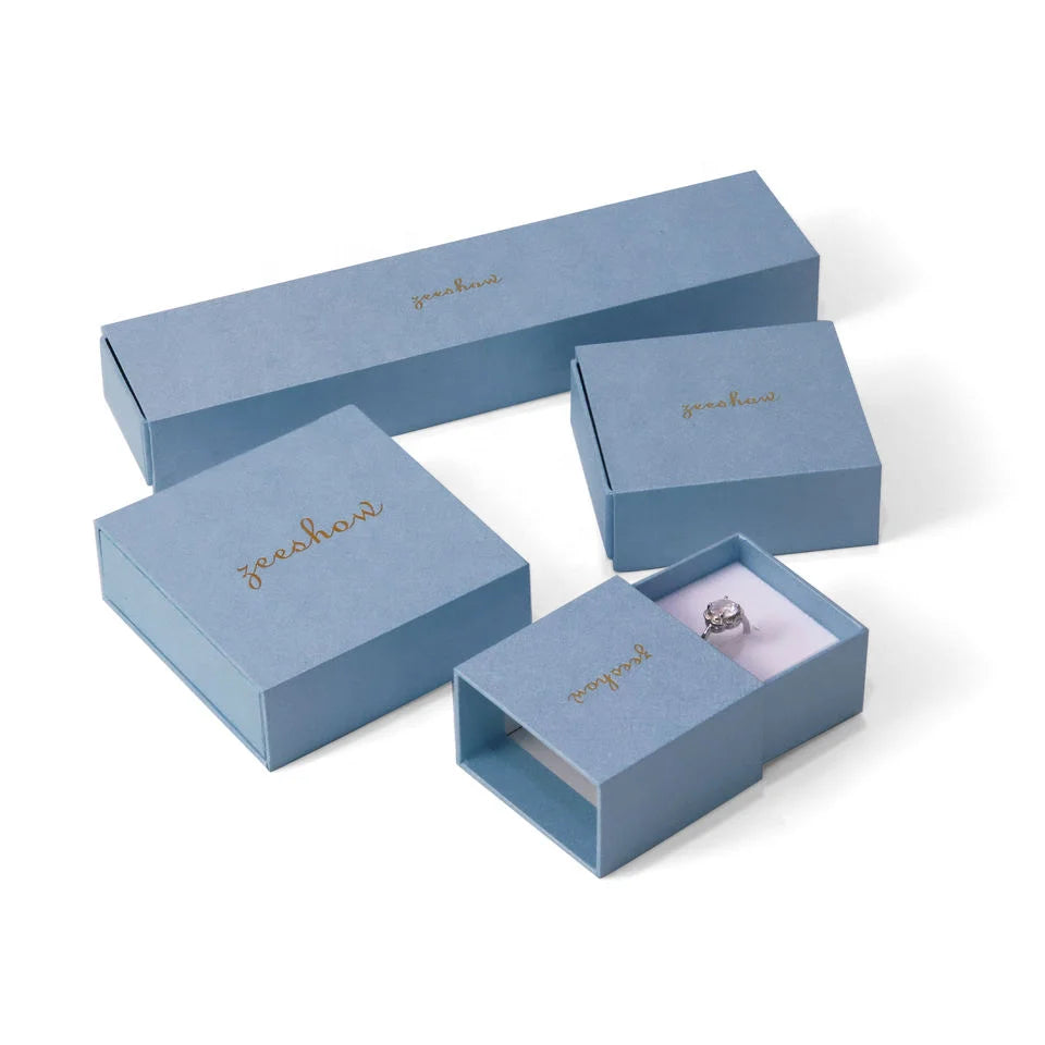 Custom Logo Drawer Box Printed Paper Jewelry Box Factory Supply Sliding Jewelry Packaging