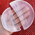 Carved Natural Crystal Bowl Selenite Stone Moon Shape Bowl Carving for Decorative