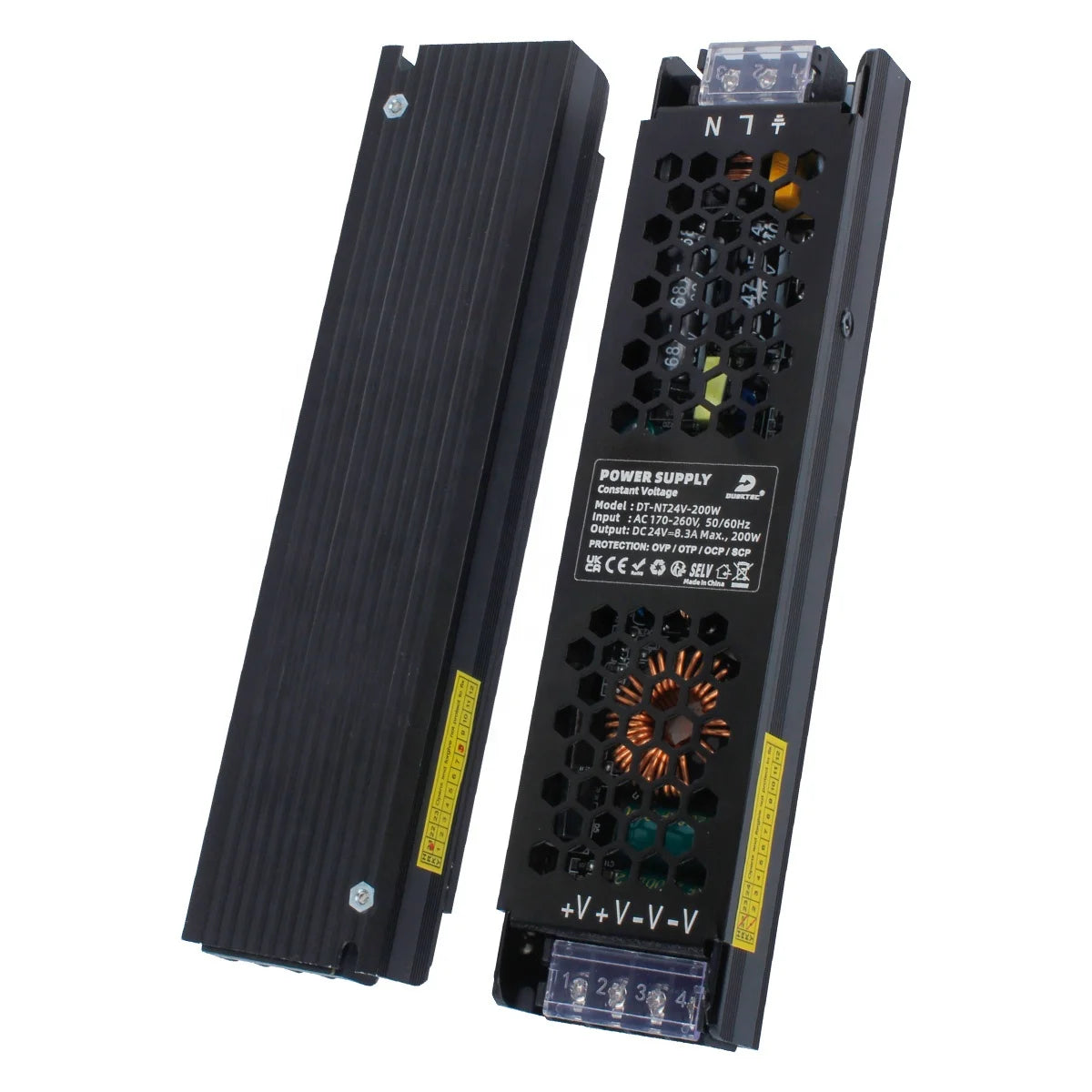 DUSKTEC Constant Voltage 200W 8.33A AC100-260V DC24V Led Tube Power Supply Transformer Driver for Led Bulb Light Downlight Less