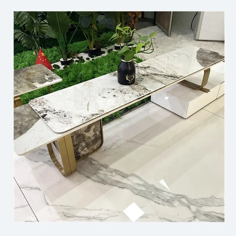 Customized Modern Design Sintered Stone Dining Table Home Furniture TV Cabinet Living Room Decoration Sintered Stone Marble