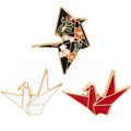 Lucky Cute Japanese Style Paper Crane Enamel Brooch for Women Girls Fashion Origami Animal Badge Label Pins Jewelry Party Gifts