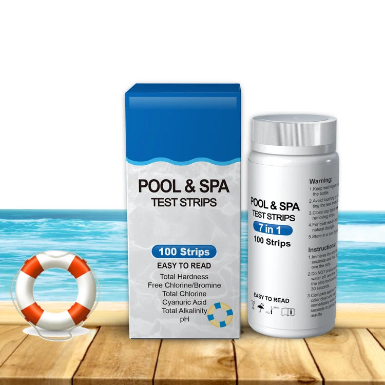 Pool Test Strips for Swimming Pool Water Hot Tub and Spa 7 Way Test Strips