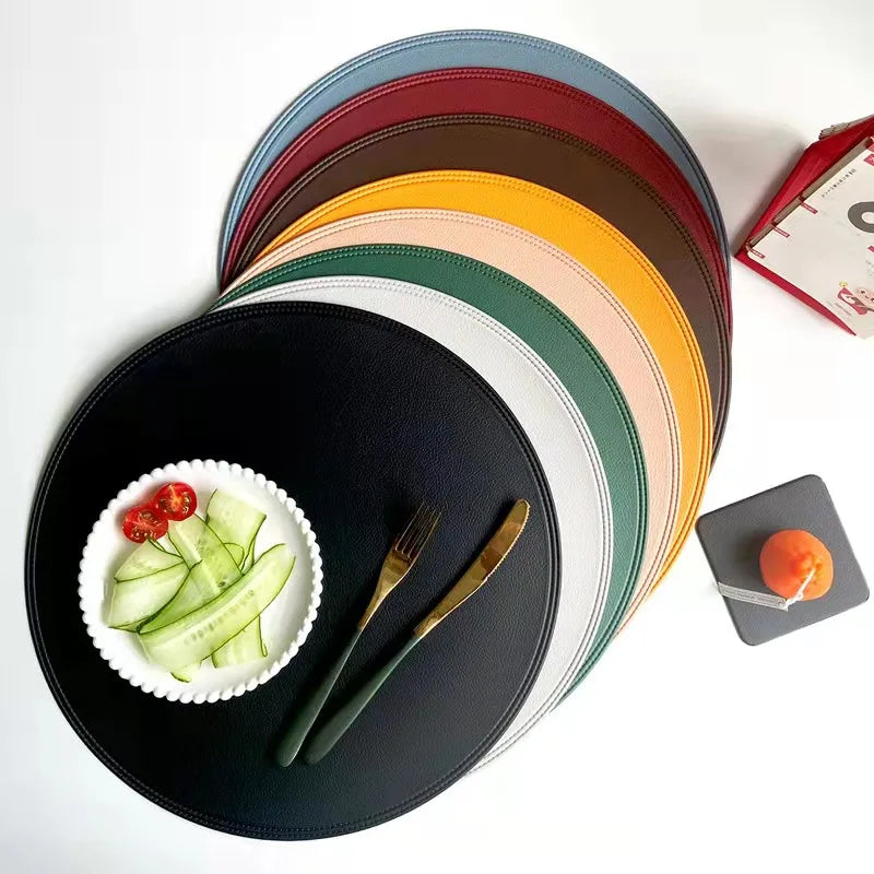 Tabletex  New Design PU Leather Table Mats Faux Leather Placemats  Wholesale  Waterproof Reversible PVC Table Mat Placemats