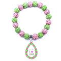 Greek Leaf Pendant Bangle Sisterhood Graduation Gift Sorority Bracelet Pink and Green Jewelry Dazgirl Aka Bracelets