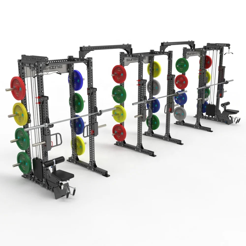 Cable Crossover Machine Multi Functional Gym Equipment High Low Pulley Fitness Rigs Squat Power Rack Cage Commercial Use Steel