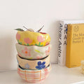 Hand Pinched Flower Bowls Ice Cream Bowl Retro Tableware Irregular Bowl Baking Cereal Salad Dinnerware Microwave Available