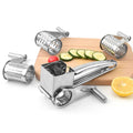 Multi-Function Stainless Steel Cheese Grater Butter Cutter Garlic Grinder Lemon Zester-Hand-Cranked Rotary Fruit Vegetable Tool
