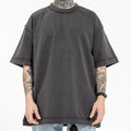 Custom Cut and Sew T Shirt 100% Cotton Graphic Printing Heavyweight Bleach Acid Washed Vintage Plus Size Men Oversize Tshirt
